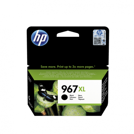 HP 967XL - 68.72 ml - High Yield - black - original - ink cartridge - for Officejet 9012; Officejet Pro 9020, 9022, 9022e, 9023, 9025, 9025e, 9028 - 4