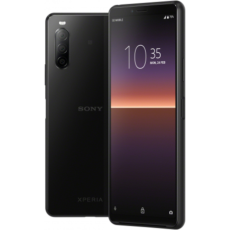 Sony XPERIA 10 II - Smartphone - dual-SIM - 4G LTE - 128 GB - microSDXC slot - GSM - 6" - 2520 x 1080 pixels - TRILUMINOS - RAM 4 GB (8 MP front camera) - 3x rear cameras - Android - black - 0
