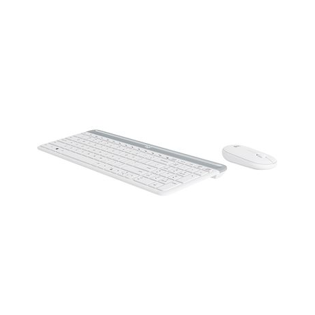 Logitech Slim Wireless Combo MK470 - Keyboard and mouse set - wireless - 2.4 GHz - US International - off-white - 1