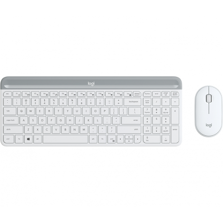 Logitech Slim Wireless Combo MK470 - Keyboard and mouse set - wireless - 2.4 GHz - US International - off-white - 10
