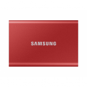 Samsung T7 MU-PC500R - SSD - encrypted - 500 GB - external (portable) - USB 3.2 Gen 2 (USB-C connector) - 256-bit AES - red metallic