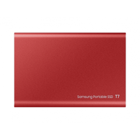 Samsung T7 MU-PC500R - SSD - encrypted - 500 GB - external (portable) - USB 3.2 Gen 2 (USB-C connector) - 256-bit AES - red metallic - 5