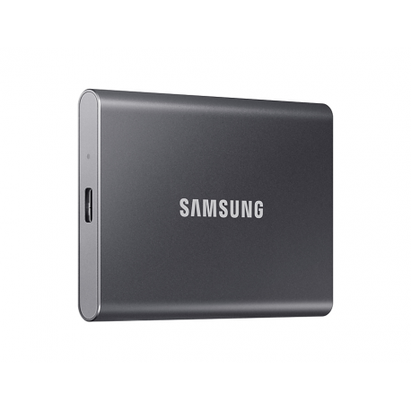 Samsung T7 MU-PC1T0T - SSD - encrypted - 1 TB - external (portable) - USB 3.2 Gen 2 (USB-C connector) - 256-bit AES - titan grey - 6
