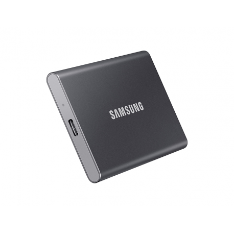 Samsung T7 MU-PC1T0T - SSD - encrypted - 1 TB - external (portable) - USB 3.2 Gen 2 (USB-C connector) - 256-bit AES - titan grey - 8