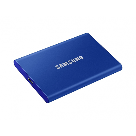 Samsung T7 MU-PC2T0H - SSD - encrypted - 2 TB - external (portable) - USB 3.2 Gen 2 (USB-C connector) - 256-bit AES - indigo blue - 1