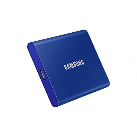 Samsung T7 MU-PC2T0H - SSD - encrypted - 2 TB - external (portable) - USB 3.2 Gen 2 (USB-C connector) - 256-bit AES - indigo blue - 10