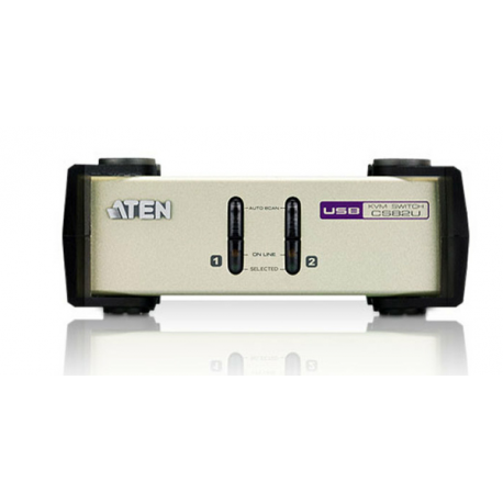 ATEN CS82U-AT ATEN CS82U 2-Port PS/2-USB KVM Switch, 2x Custom KVM Cable sets, Non-powered