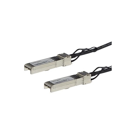 StarTech.com Cisco SFP-H10GB-CU2-5M Compatible 2.5m 10G SFP+ to SFP+ DAC Twinax, 10GbE SFP+ Copper DAC 10Gbps / 10GE Low Power Passive SFP+ Transceiver Module DAC Cable, Firepower ASR9000 - Lifetime Warranty (SFPH10GBCU25) - 10GBase direct attach cable - SFP+ latched to SFP+ latched - 2.5 m - twinaxial - SFF-8431 / SFF-8432 - passive - black - 0
