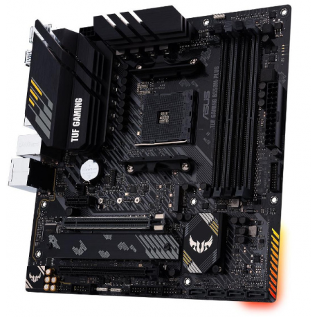 ASUS TUF GAMING B550M-PLUS - Motherboard - micro ATX - Socket AM4 - AMD B550 Chipset - USB-C Gen2, USB 3.2 Gen 1, USB 3.2 Gen 2 - 2.5 Gigabit LAN - onboard graphics (CPU required) - HD Audio (8-channel) - 0