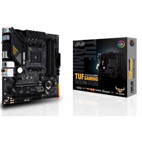 ASUS TUF GAMING B550M-PLUS - Motherboard - micro ATX - Socket AM4 - AMD B550 Chipset - USB-C Gen2, USB 3.2 Gen 1, USB 3.2 Gen 2 - 2.5 Gigabit LAN - onboard graphics (CPU required) - HD Audio (8-channel) - 3