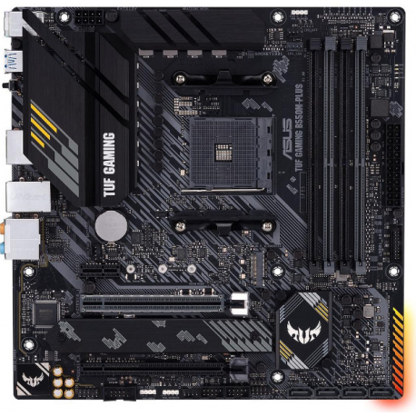 ASUS TUF GAMING B550M-PLUS - Motherboard - micro ATX - Socket AM4 - AMD B550 Chipset - USB-C Gen2, USB 3.2 Gen 1, USB 3.2 Gen 2 - 2.5 Gigabit LAN - onboard graphics (CPU required) - HD Audio (8-channel) - 4