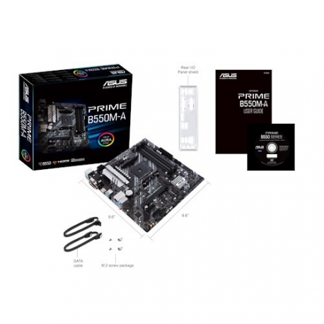 ASUS PRIME B550M-A - Motherboard - micro ATX - Socket AM4 - AMD B550 Chipset - USB 3.2 Gen 1, USB 3.2 Gen 2 - Gigabit LAN - onboard graphics (CPU required) - HD Audio (8-channel) - 0