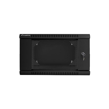 Lanberg - Rack cabinet - wall mountable - black, RAL 9004 - 6U - 19" - 2