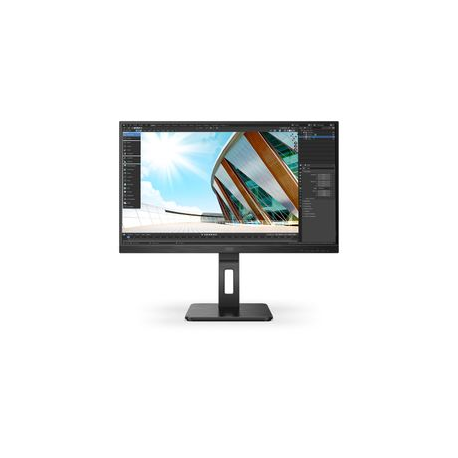 AOC 27P2Q - LED monitor - 27" - 1920 x 1080 Full HD (1080p) @ 75 Hz - IPS - 250 cd / m² - 1000:1 - 4 ms - HDMI, DVI, DisplayPort, VGA - speakers - black - 13