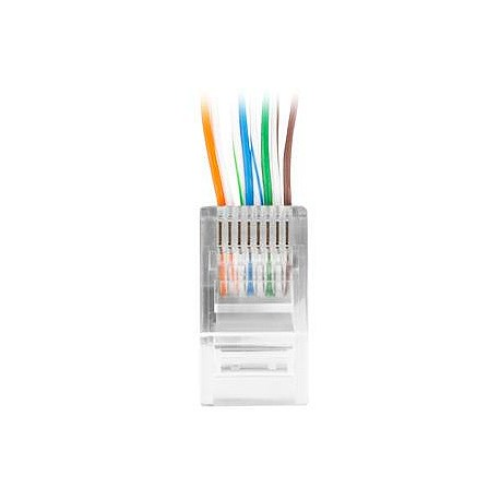 Lanberg Pass Trough - Network connector - RJ-45 (M) - UTP - CAT 6 (pack of 100) - 2