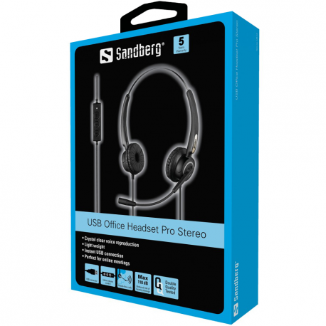 Sandberg Office Pro - Headset - on-ear - wired - USB - 3