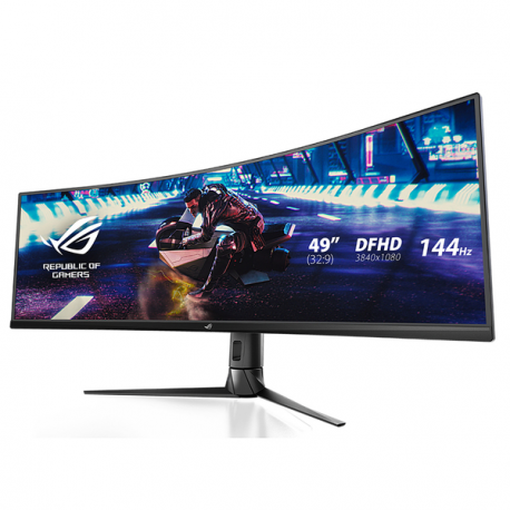 ASUS ROG Strix XG49VQ - LED monitor - gaming - curved - 49" - 3840 x 1080 DFHD - VA - 450 cd / m² - 3000:1 - DisplayHDR 400 - 4 ms - 2xHDMI, DisplayPort - speakers - black - 7