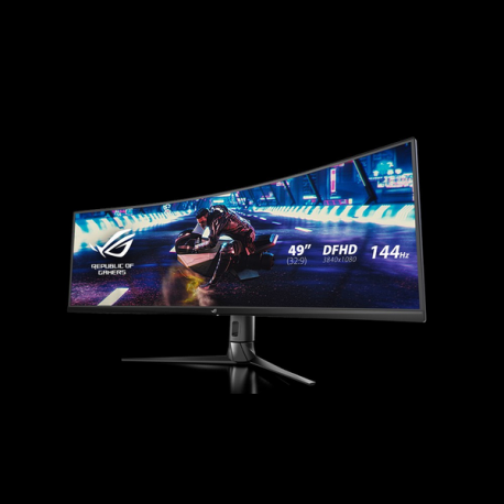 ASUS ROG Strix XG49VQ - LED monitor - gaming - curved - 49" - 3840 x 1080 DFHD - VA - 450 cd / m² - 3000:1 - DisplayHDR 400 - 4 ms - 2xHDMI, DisplayPort - speakers - black - 12