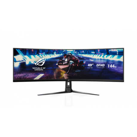 ASUS ROG Strix XG49VQ - LED monitor - gaming - curved - 49" - 3840 x 1080 DFHD - VA - 450 cd / m² - 3000:1 - DisplayHDR 400 - 4 ms - 2xHDMI, DisplayPort - speakers - black - 14