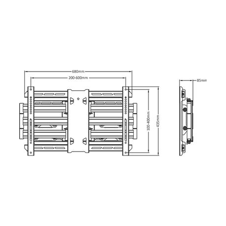 Multibrackets M Universal Flexarm Pro Super Duty - Mounting kit (wall mount with dual hinged arms) - for flat panel - black - screen size: 55"-110" - wall-mountable - 5