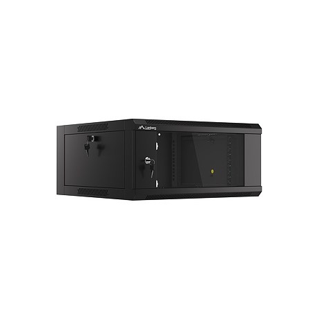 Lanberg WFFA Series - Rack cabinet - wall mountable - black, RAL 9004 - 4U - 19" - 2