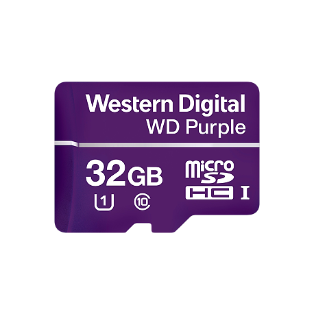 WD Purple SC QD101 WDD032G1P0C - Flash memory card - 32 GB - UHS-I U1 / Class10 - microSDHC - purple - 2