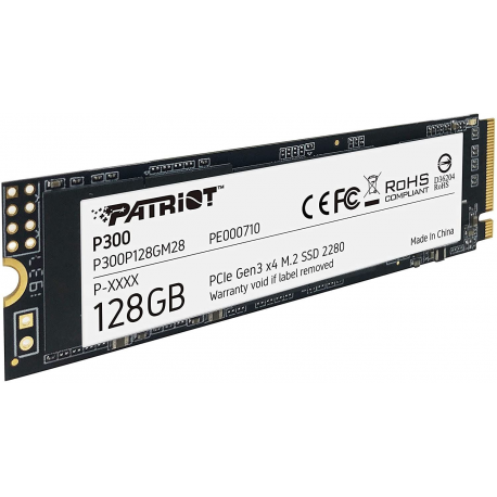 Patriot P300 - SSD - 128 GB - internal - M.2 2280 - PCIe 3.0 x4 (NVMe) - 2