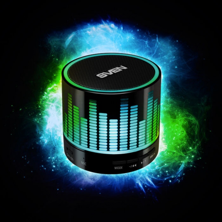 Speaker SVEN PS-47, black (3W, Bluetooth, USB, microSD, FM, 300mA*h), SV-015794