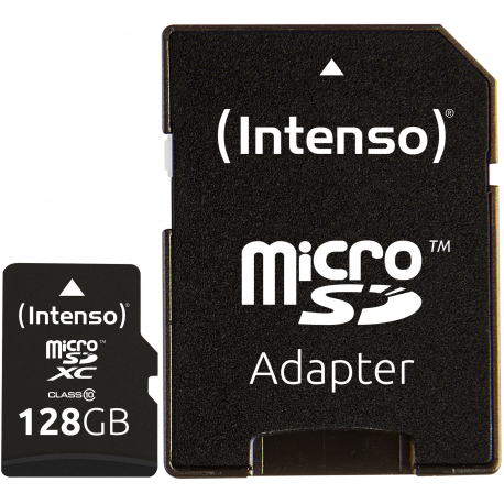 Intenso - Flash memory card (microSDXC to SD adapter included) - 128 GB - Class 10 - microSDXC - 1