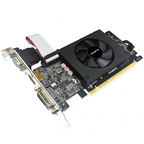 Graphics Card|GIGABYTE|NVIDIA GeForce GT 710|2 GB|64 bit|PCIE 2.0 8x|GDDR5|Memory 5010 MHz|GPU 954 MHz|Single Slot Fansink|1x15p