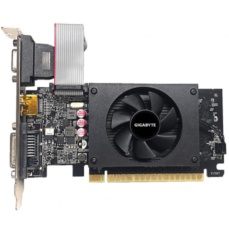 Graphics Card|GIGABYTE|NVIDIA GeForce GT 710|2 GB|64 bit|PCIE 2.0 8x|GDDR5|Memory 5010 MHz|GPU 954 MHz|Single Slot Fansink|1x15p
