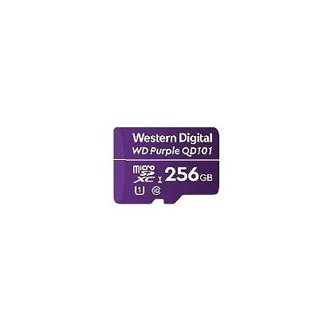 WD Purple SC QD101 WDD256G1P0C - Flash memory card - 256 GB - UHS-I U1 / Class10 - microSDXC UHS-I - purple - 3