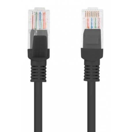 Lanberg - Patch cable - RJ-45 (M) to RJ-45 (M) - 15 m - UTP - CAT 5e - snagless - black, RAL 9004 - 0