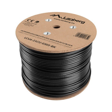 Lanberg - Bulk cable - 305 m - UTP - CAT 6 - outdoor, solid - black - 1