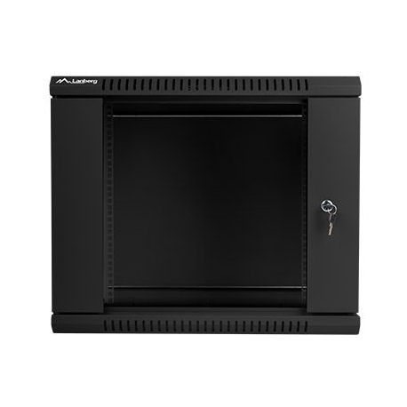 Lanberg - Rack cabinet - wall mountable - black, RAL 9004 - 9U - 19" - 1