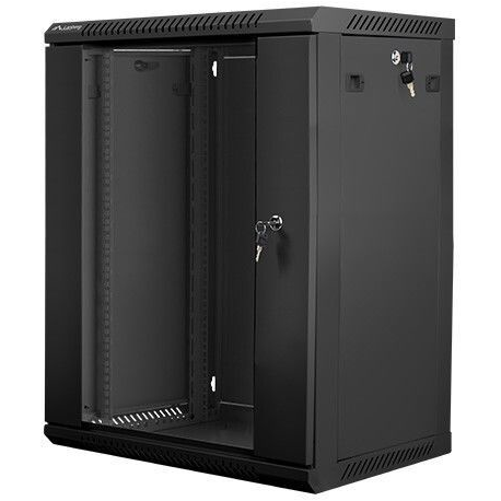 Lanberg - Rack cabinet - wall mountable - black, RAL 9004 - 15U - 19" - 0