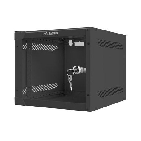 Lanberg - Rack cabinet - wall mountable - black, RAL 9004 - 4U - 10" - 2