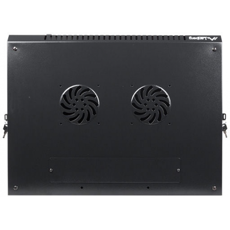 Lanberg - Rack cabinet - wall mountable - black, RAL 9004 - 18U - 19" - 5