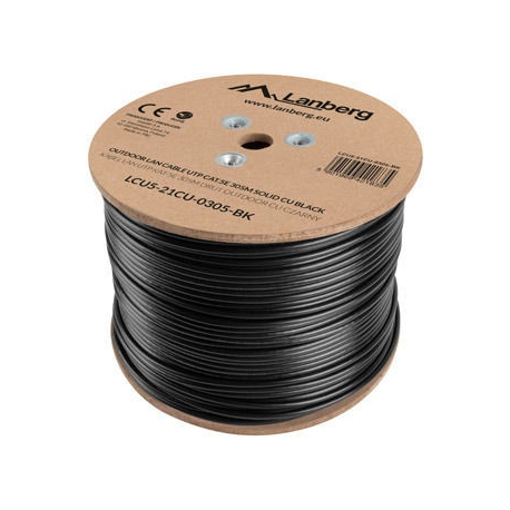 Lanberg - Bulk cable - 305 m - UTP - CAT 5e - outdoor, solid - black - 2