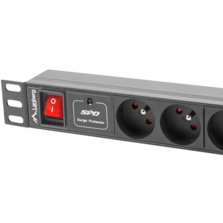 LANBERG PDU-07E-0200-BK Lanberg PDU 1U 16A, 7 sockets French, 2m, Black