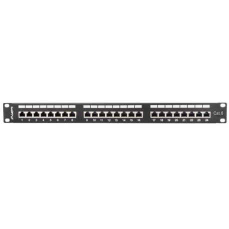 Lanberg PPS6-1024-B - Patch panel - RJ-45 X 24 - black, RAL 9004 - 1U - 19" - 3