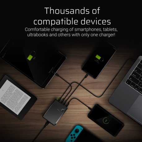 GREENCELL CHARGC01 Green Cell Power Source 75W 4-Port Charger with USB-C PD