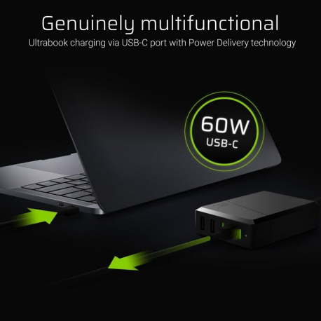 GREENCELL CHARGC01 Green Cell Power Source 75W 4-Port Charger with USB-C PD