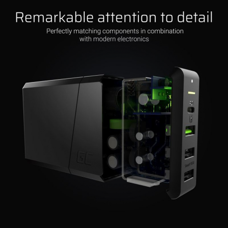 GREENCELL CHARGC01 Green Cell Power Source 75W 4-Port Charger with USB-C PD