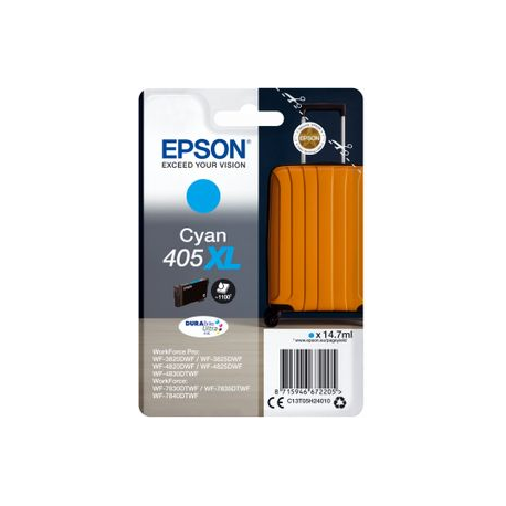 Epson 405XL - 14.7 ml - cyan - original - ink cartridge - for WorkForce WF-7310, 7830, 7835, 7840; WorkForce Pro WF-3820, 3825, 4820, 4825, 4830, 7840 - 1