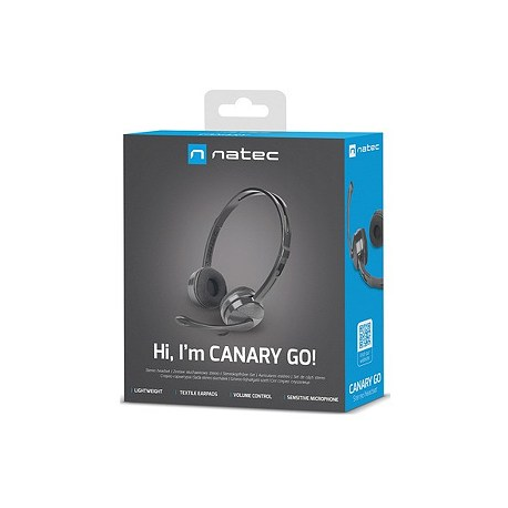 Natec Canary Go - Headset - on-ear - wired - 3.5 mm jack - black - 5