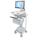 Ergotron StyleView - Cart - for LCD display  /  PC equipment - medical - aluminium, zinc-plated steel, high-grade plastic - grey, white, polished aluminium - screen size: up to 24" - output: AC 230 V - 40 Ah - lithium - TAA Compliant