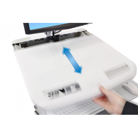 Ergotron StyleView - Cart - for LCD display  /  PC equipment - medical - aluminium, zinc-plated steel, high-grade plastic - grey, white, polished aluminium - screen size: up to 24" - output: AC 230 V - 40 Ah - lithium - TAA Compliant - 3