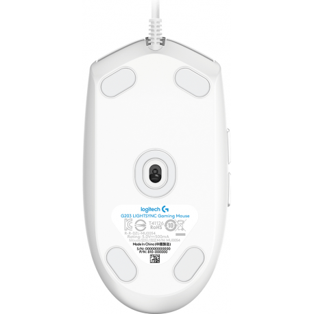 Logitech Gaming Mouse G203 LIGHTSYNC - Mouse - optical - 6 buttons - wired - USB - white - 1