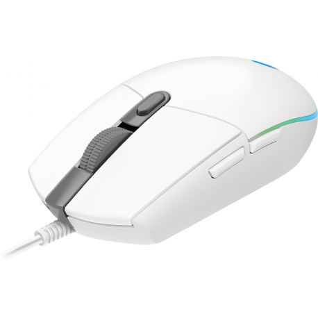 Logitech Gaming Mouse G203 LIGHTSYNC - Mouse - optical - 6 buttons - wired - USB - white - 3